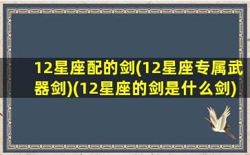 12星座配的剑(12星座专属武器剑)(12星座的剑是什么剑)