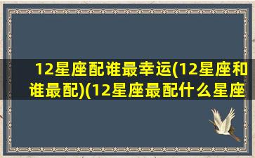 12星座配谁最幸运(12星座和谁最配)(12星座最配什么星座配对)