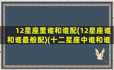 12星座里谁和谁配(12星座谁和谁最般配)(十二星座中谁和谁最配)