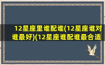 12星座里谁配谁(12星座谁对谁最好)(12星座谁配谁最合适)