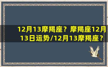 12月13摩羯座？摩羯座12月13日运势/12月13摩羯座？摩羯座12月13日运势-我的网站