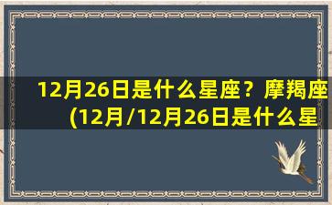 12月26日是什么星座？摩羯座(12月/12月26日是什么星座？摩羯座(12月-我的网站