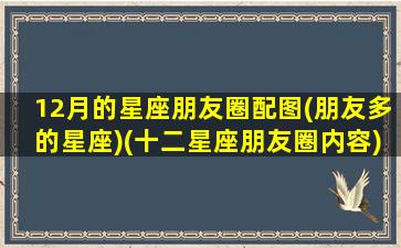 12月的星座朋友圈配图(朋友多的星座)(十二星座朋友圈内容)