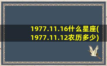 1977.11.16什么星座(1977.11.12农历多少)