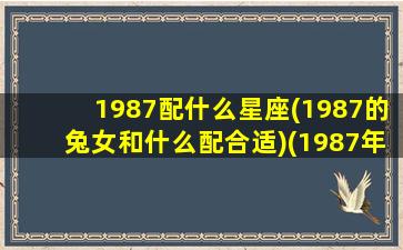 1987配什么星座(1987的兔女和什么配合适)(1987年配什么属相)