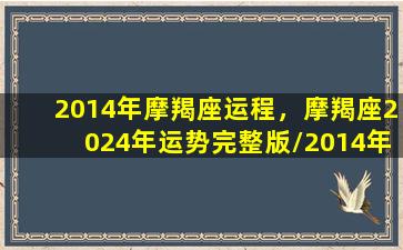 2014年摩羯座运程，摩羯座2024年运势完整版/2014年摩羯座运程，摩羯座2024年运势完整版-我的网站