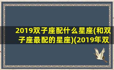 2019双子座配什么星座(和双子座最配的星座)(2019年双子座全年运势完整版)