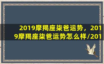 2019摩羯座柒爸运势，2019摩羯座柒爸运势怎么样/2019摩羯座柒爸运势，2019摩羯座柒爸运势怎么样-我的网站