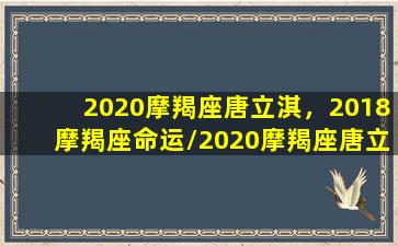 2020摩羯座唐立淇，2018摩羯座命运/2020摩羯座唐立淇，2018摩羯座命运-我的网站