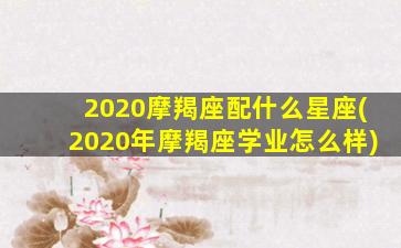 2020摩羯座配什么星座(2020年摩羯座学业怎么样)