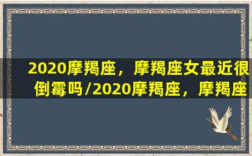 2020摩羯座，摩羯座女最近很倒霉吗/2020摩羯座，摩羯座女最近很倒霉吗-我的网站