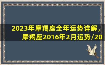 2023年摩羯座全年运势详解，摩羯座2016年2月运势/2023年摩羯座全年运势详解，摩羯座2016年2月运势-我的网站