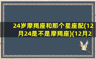 24岁摩羯座和那个星座配(12月24是不是摩羯座)(12月24的摩羯座)