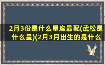 2月3份是什么星座最配(武松是什么星)(2月3月出生的是什么星座)