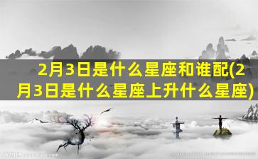 2月3日是什么星座和谁配(2月3日是什么星座上升什么星座)