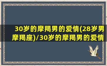 30岁的摩羯男的爱情(28岁男摩羯座)/30岁的摩羯男的爱情(28岁男摩羯座)-我的网站