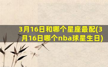 3月16日和哪个星座最配(3月16日哪个nba球星生日)