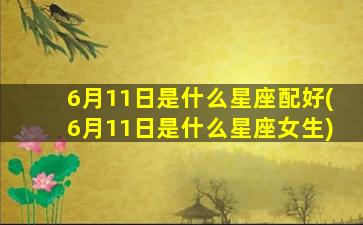 6月11日是什么星座配好(6月11日是什么星座女生)