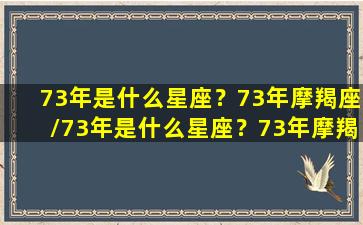 73年是什么星座？73年摩羯座/73年是什么星座？73年摩羯座-我的网站(73年生人属什么星座)