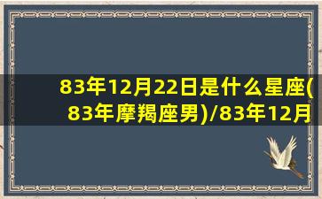 83年12月22日是什么星座(83年摩羯座男)/83年12月22日是什么星座(83年摩羯座男)-我的网站