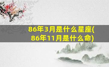 86年3月是什么星座(86年11月是什么命)