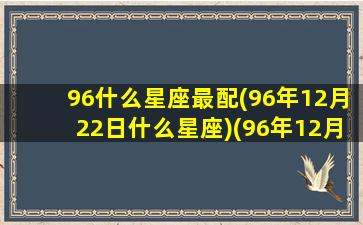 96什么星座最配(96年12月22日什么星座)(96年12月22号)