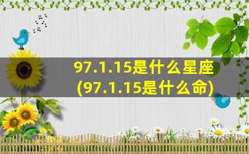 97.1.15是什么星座(97.1.15是什么命)