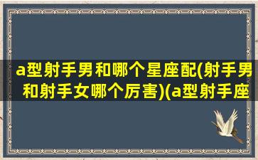 a型射手男和哪个星座配(射手男和射手女哪个厉害)(a型射手座男爱什么样的女人)