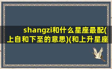 shangzi和什么星座最配(上自和下至的意思)(和上升星座在一起好吗)