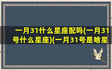 一月31什么星座配吗(一月31号什么星座)(一月31号是啥星座)