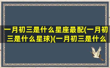 一月初三是什么星座最配(一月初三是什么星球)(一月初三是什么命)