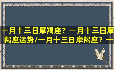 一月十三日摩羯座？一月十三日摩羯座运势/一月十三日摩羯座？一月十三日摩羯座运势-我的网站