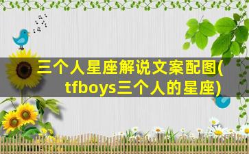 三个人星座解说文案配图(tfboys三个人的星座)