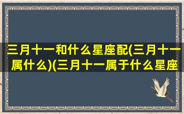 三月十一和什么星座配(三月十一属什么)(三月十一属于什么星座)