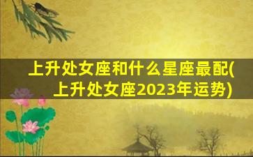 上升处女座和什么星座最配(上升处女座2023年运势)