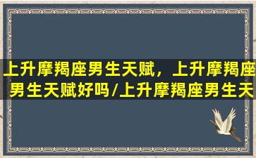 上升摩羯座男生天赋，上升摩羯座男生天赋好吗/上升摩羯座男生天赋，上升摩羯座男生天赋好吗-我的网站