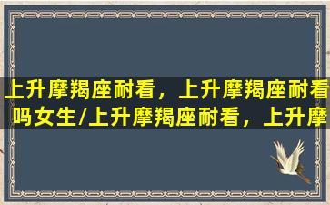 上升摩羯座耐看，上升摩羯座耐看吗女生/上升摩羯座耐看，上升摩羯座耐看吗女生-我的网站