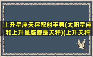 上升星座天秤配射手男(太阳星座和上升星座都是天秤)(上升天秤与上升射手)