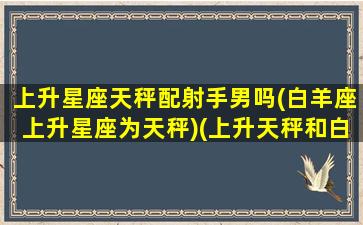 上升星座天秤配射手男吗(白羊座上升星座为天秤)(上升天秤和白羊座)