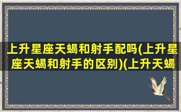 上升星座天蝎和射手配吗(上升星座天蝎和射手的区别)(上升天蝎和上升射手合吗)