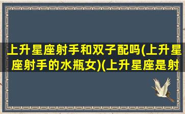 上升星座射手和双子配吗(上升星座射手的水瓶女)(上升星座是射手的双子座)