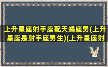 上升星座射手座配天蝎座男(上升星座是射手座男生)(上升星座射手和天蝎)