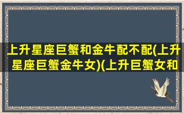 上升星座巨蟹和金牛配不配(上升星座巨蟹金牛女)(上升巨蟹女和上升金牛男)