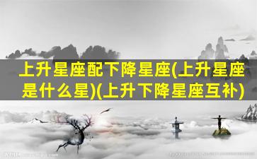 上升星座配下降星座(上升星座是什么星)(上升下降星座互补)