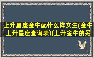 上升星座金牛配什么样女生(金牛上升星座查询表)(上升金牛的另一半长相)