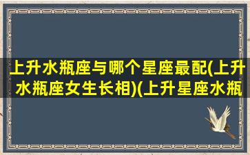 上升水瓶座与哪个星座最配(上升水瓶座女生长相)(上升星座水瓶座女生和什么星座配)