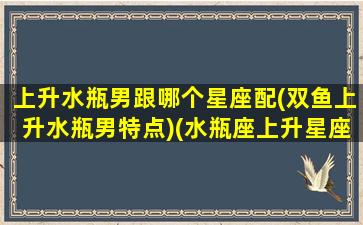 上升水瓶男跟哪个星座配(双鱼上升水瓶男特点)(水瓶座上升星座双鱼座男生)