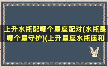 上升水瓶配哪个星座配对(水瓶是哪个星守护)(上升星座水瓶座和什么星座最配)