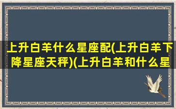 上升白羊什么星座配(上升白羊下降星座天秤)(上升白羊和什么星座配)