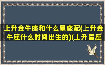 上升金牛座和什么星座配(上升金牛座什么时间出生的)(上升星座金牛座配对)